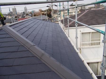 名東区　スタイリッシュモダン住宅　外壁塗装　施工例　屋根施工後　イメージ